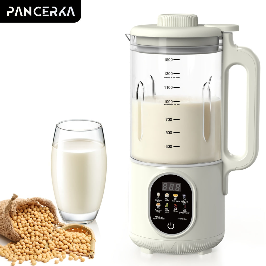 One-Touch Nut Milk Maker by PANCERKA, White A Automatic Countertop Blender for Compatible Almond, Oat, Soy and Coconut Beverage Recipes and Kitchen Preparation