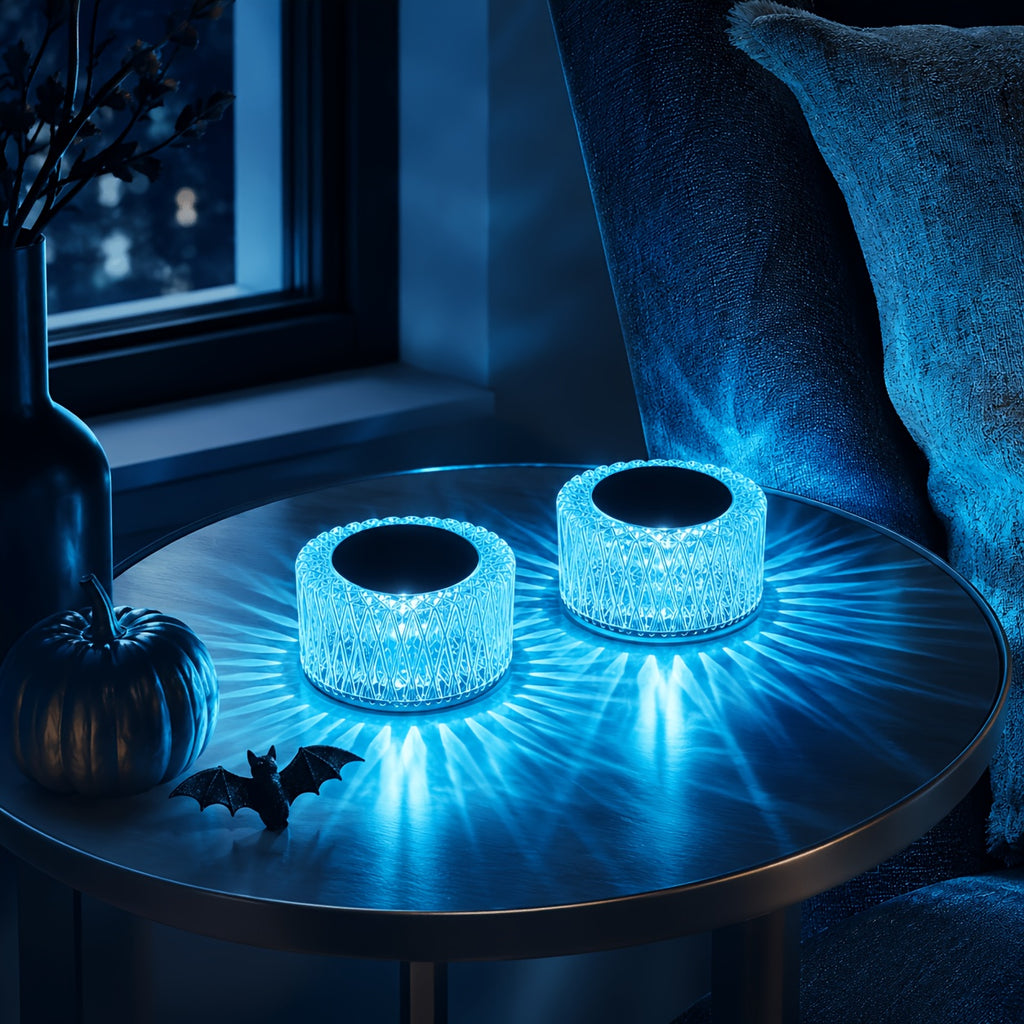 Color Changing Crystal Table Lamps, 2-Pack USB LED Bedside Lights with 16 Colors, Touch Control and 3 Brightness Levels for Bedroom & Party Decor