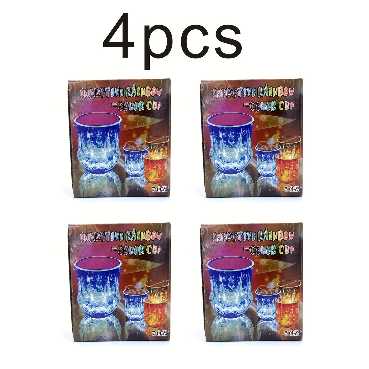 Liquid-Activated LED Party Cups, Multicolor Light-Up Drinkware in 4 or 6-Piece Sets for Home Entertaining, Halloween and Christmas Table Displays