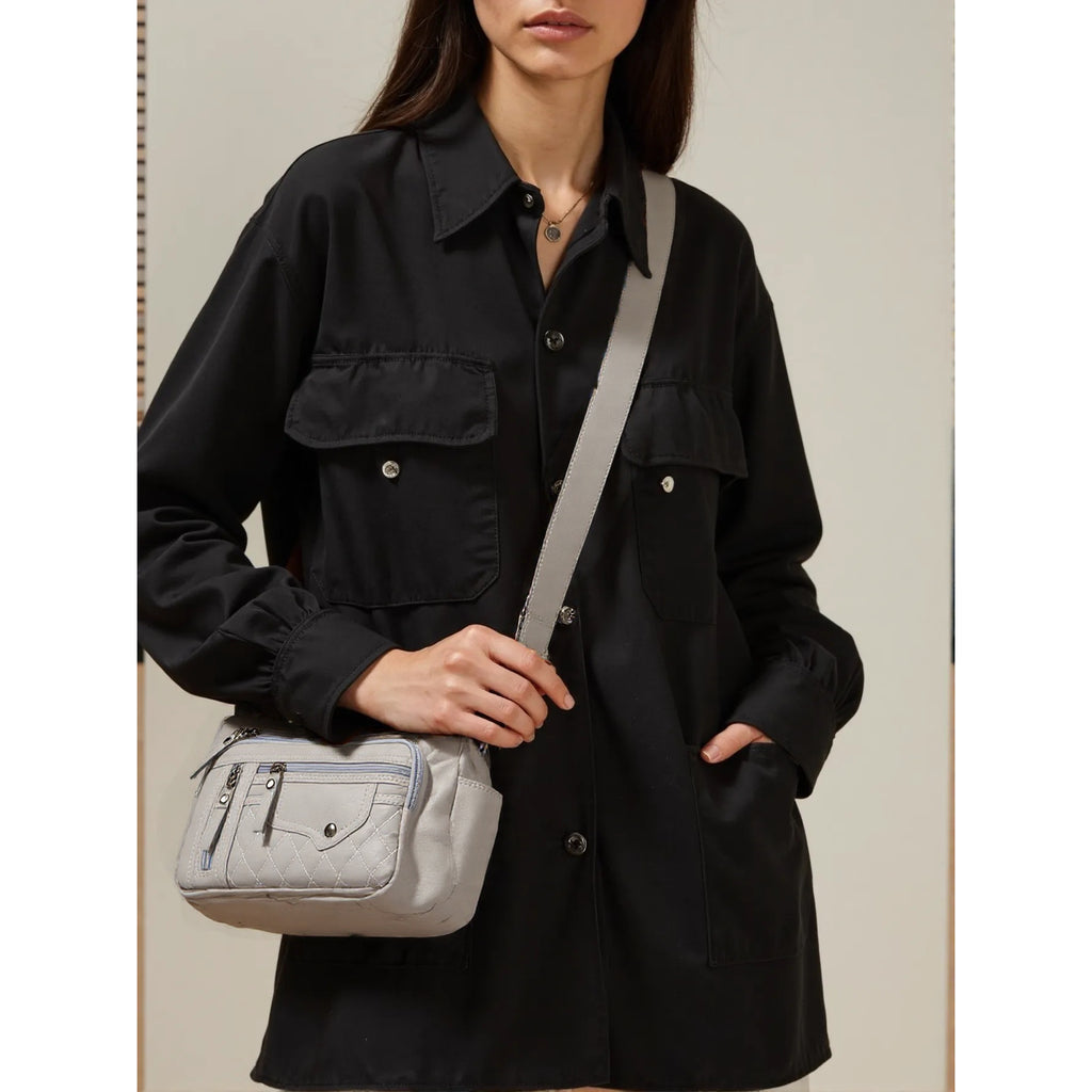Nylon Shoulder Bag with Adjustable Strap and Zipper Closure, Listed 25 x 18 x 8 cm Size in Red, Black or Brown for Everyday Essentials and Gift Ideas