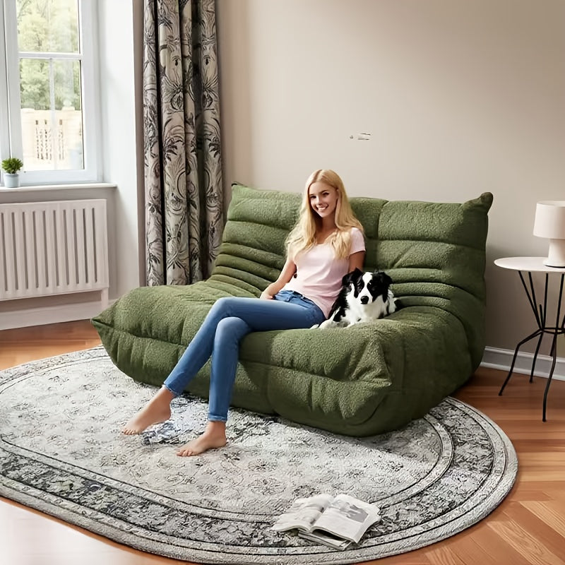 Foam Floor Sofa with Button-Tufted Curved Low-Profile Design, Single, Two-Seat and Three-Seat Color Options for Living Room Reading Corners, Gaming and Movie Nights