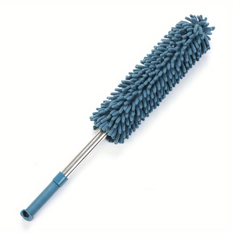 Chenille Telescopic Duster with Extendable Pole and Detachable Washable Head for Furniture, Ceiling Fans, Windows, Office and Car Interior Dusting