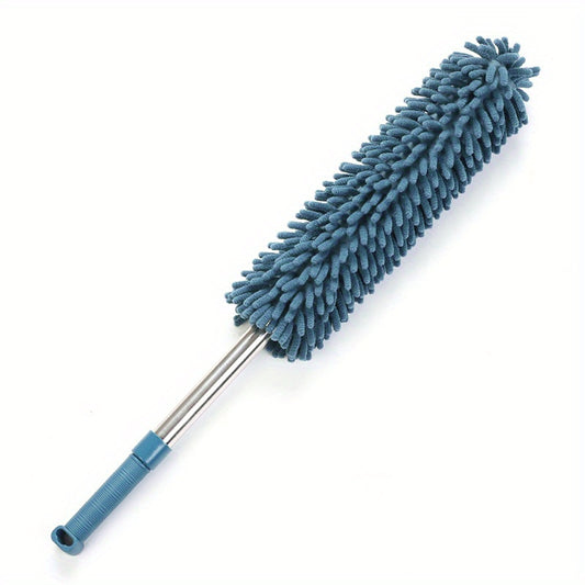 Chenille Telescopic Duster with Extendable Pole and Detachable Washable Head for Furniture, Ceiling Fans, Windows, Office and Car Interior Dusting