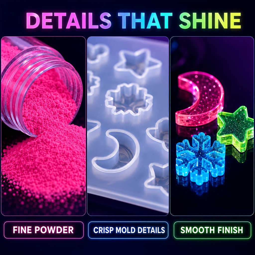 Glow in the Dark Craft Powder with Listed 12 Colors and 20g Label, Mixed-Color Luminous Pigment for Compatible Epoxy Resin Art, DIY Gifts and Holiday Decorations