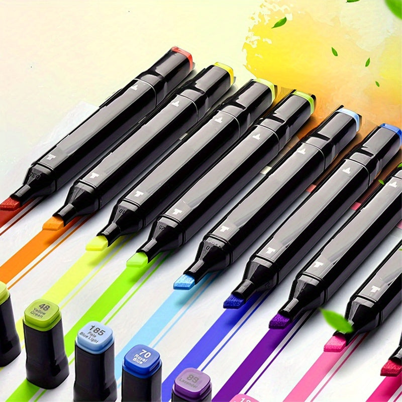 Drawing Marker Set with Dual Tips and Listed A4 Sketchbook, 168, 204 or 262 Color Options for Sketching, Coloring, Illustration and Creative Office Art Projects