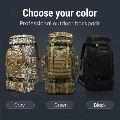Men's Outdoor Travel Backpack with Double-Shoulder Carry and Removable Flag Patch Reference, Gray, Desert, Khaki or Black-3 Options for Everyday Trip Packing