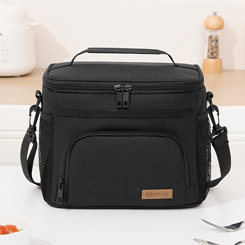 Insulated Lunch Bag with Adjustable Shoulder Strap and Carry Handle for Everyday Meal Transport, Reusable Work Lunch and Picnic Carrier in Three Color Options