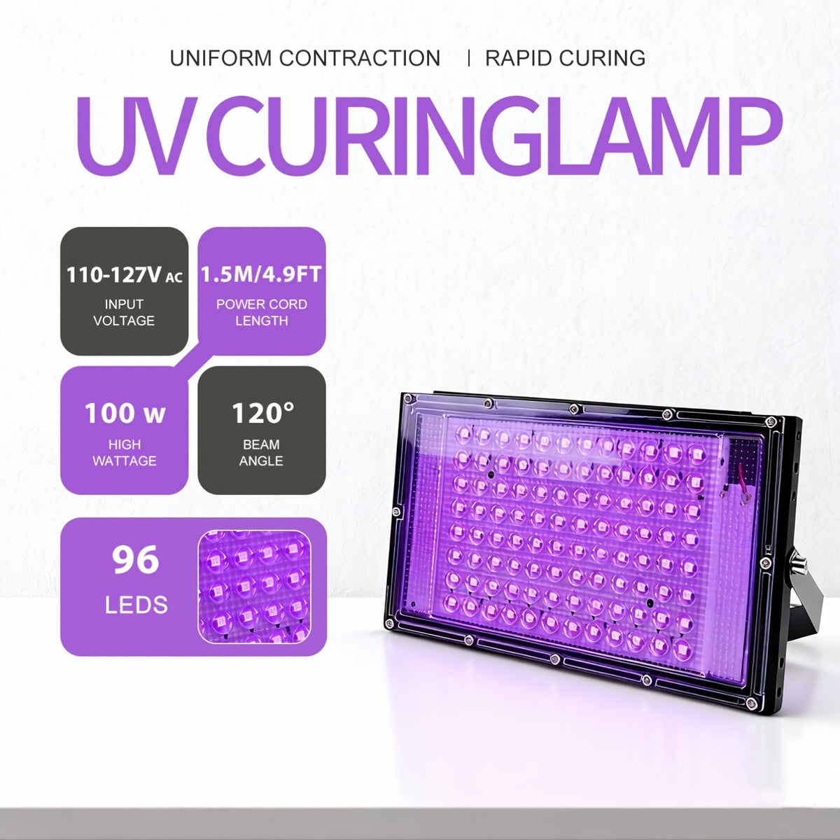 Black Resin Craft Lamp with Listed 5V USB Power and 96 LED Option Label for Jewelry and Mold Projects, Plant-Lamp Wording Requiring Compatibility Checks
