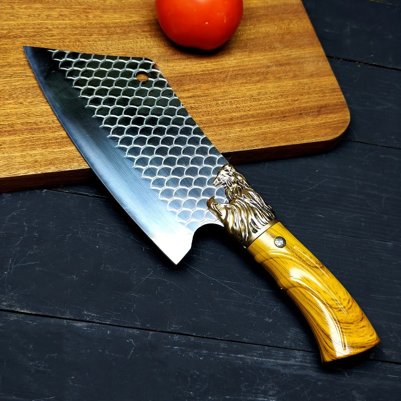 Forged Chef Knife with Listed Ergonomic Handle, Single Multipurpose Kitchen Chopping and Slicing Tool for Home Cooks, Meal Preparation and Cooking Gifts