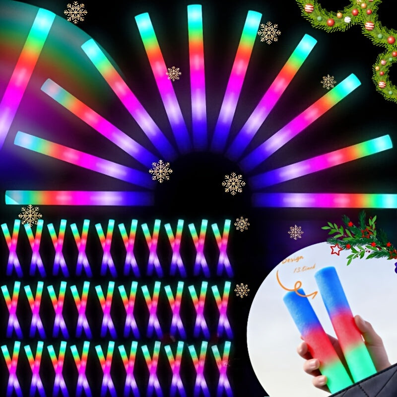LED Foam Light Sticks with Quick, Slow and Alternating Flash Modes, Soft Party Favors in 30pcs or 96pcs+4pcs Options for Weddings, Concerts and Sports Events