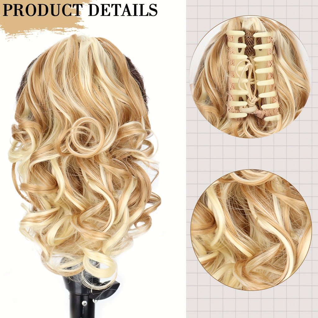 8-Inch Claw Clip Ponytail Extension for Women, Short Synthetic Hairpiece with Multiple Color Options for Casual Outfits, Parties and Halloween Styling