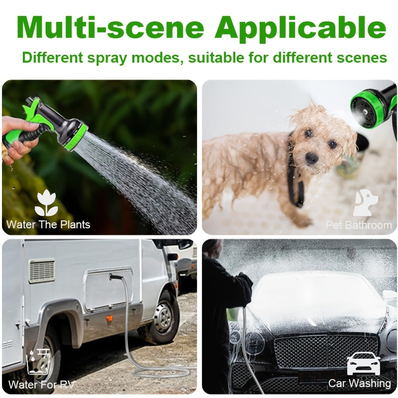 Flexible Garden Watering Hose with 25ft to 150ft Length Labels, Orange or Black Green and Selected Nozzle or Accessory Options for Lawn Care and Car Rinsing