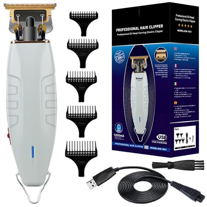 1931 Hair and Beard Trimmer for Men with Carbon Steel T-Blade, 1200mAh Rechargeable Battery, Corded or Cordless Operation and Charging Indicator for Grooming