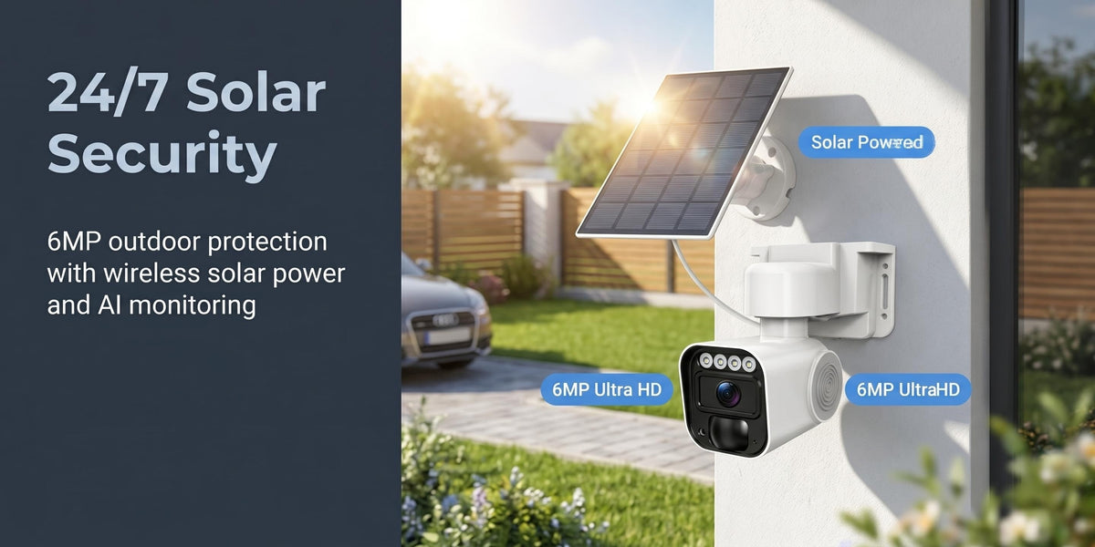 6MP 4G Solar Security Camera by PHANSATIM, Outdoor PTZ with Human Detection, Color Night Vision, Two-Way Audio and 5200mAh Battery, No WiFi Required