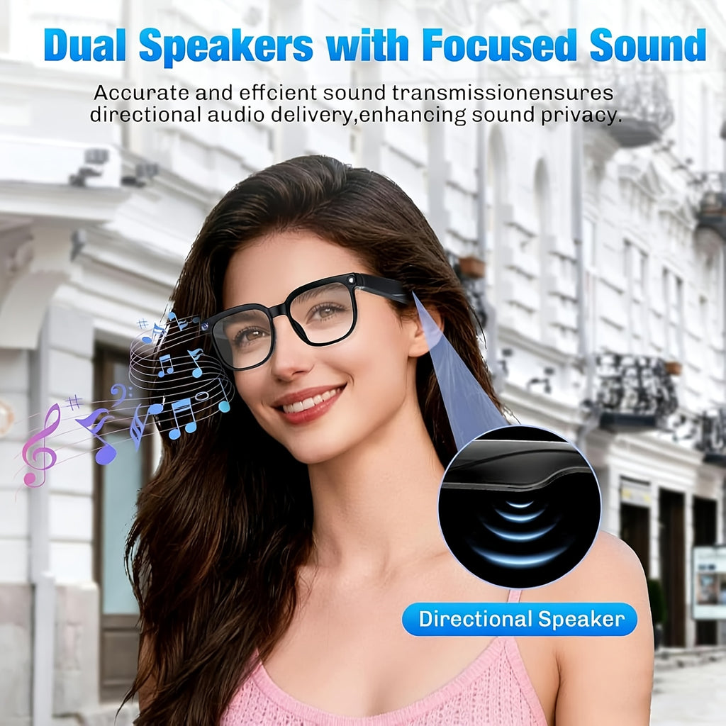 Open-Ear Camera Smart Glasses with Listed 4K Video, Photo Capture, AI Translation and Object Recognition, Bluetooth with Photochromic or Clear Lens Options
