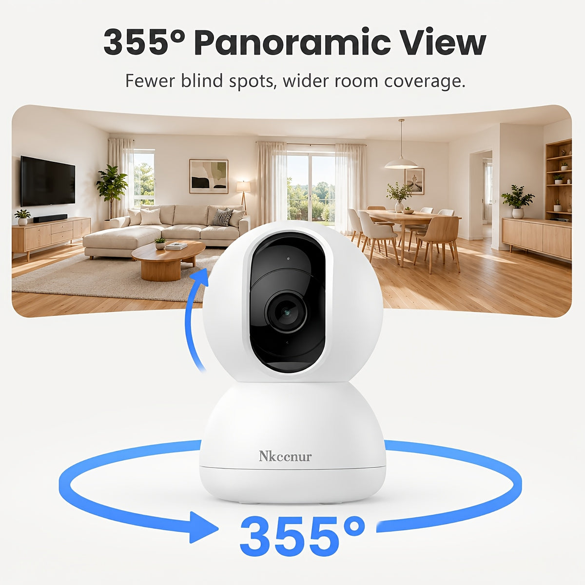 Home Surveillance Camera Set, 4-Pack 1080P WiFi Security Cameras with PTZ Control, PIR Motion Detection, Color Night Vision, Two-Way Audio and App Remote Viewing
