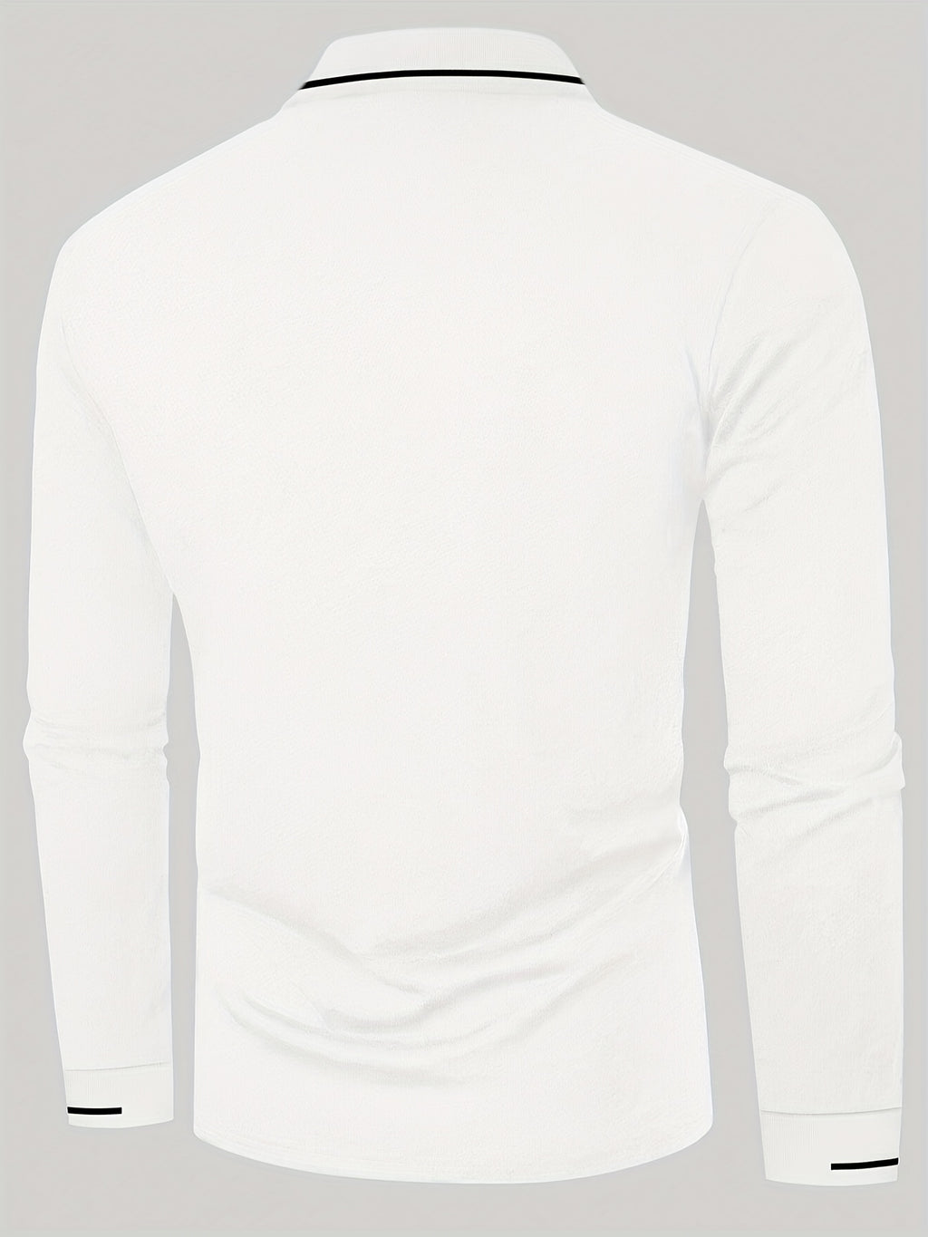 Men's Long Sleeve Polo Shirt, 100% Polyester with Slight Stretch, Regular Fit and Rib-Knit Details for Casual Golf and Spring-Fall Outfits