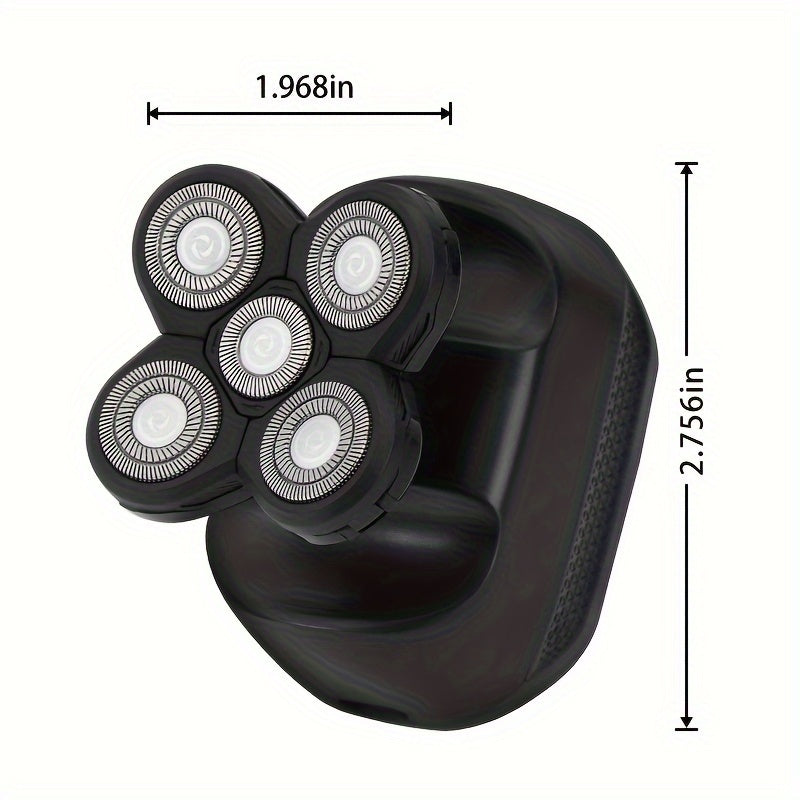 Rechargeable Electric Razor for Men with Floating Heads, LED Battery Display and Washable Three-Blade Design, Listed One-Hour Charging for Facial Grooming