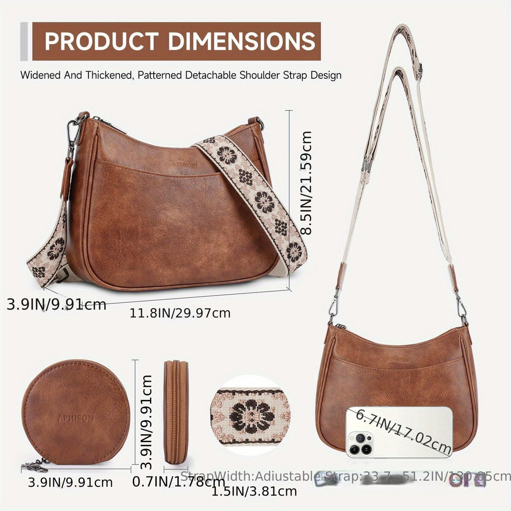 PU Crossbody Purse for Women, Adjustable Strap Shoulder Bag in Seven Colors for Everyday Outfits, Casual Errands and Personal Style