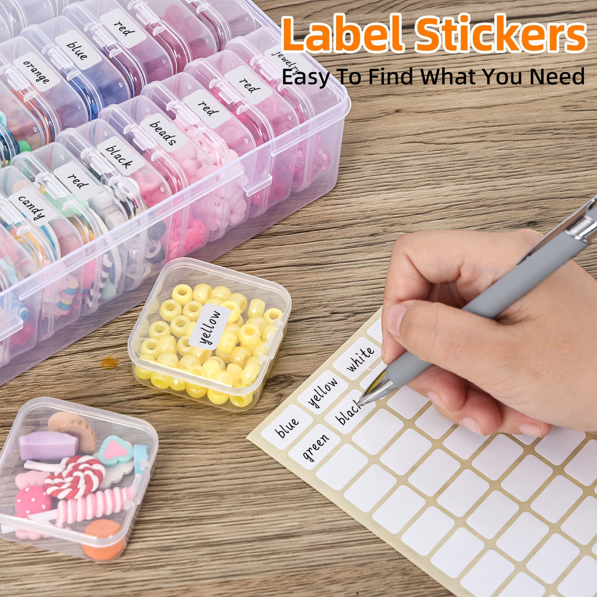 90-Slot Bead Storage Set by TOMNK, Three Clear Stackable Plastic Organizer Boxes with 30 Compartments Each for Jewelry-Making Supplies, DIY Crafts and Small Accessories