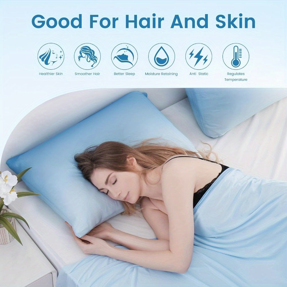 Cooling Pillowcases 2-Pack for Hot Sleepers, Machine-Washable Pillow Covers in Listed 19.69 x 25.98-Inch Standard Size with Five Bedroom Color Options