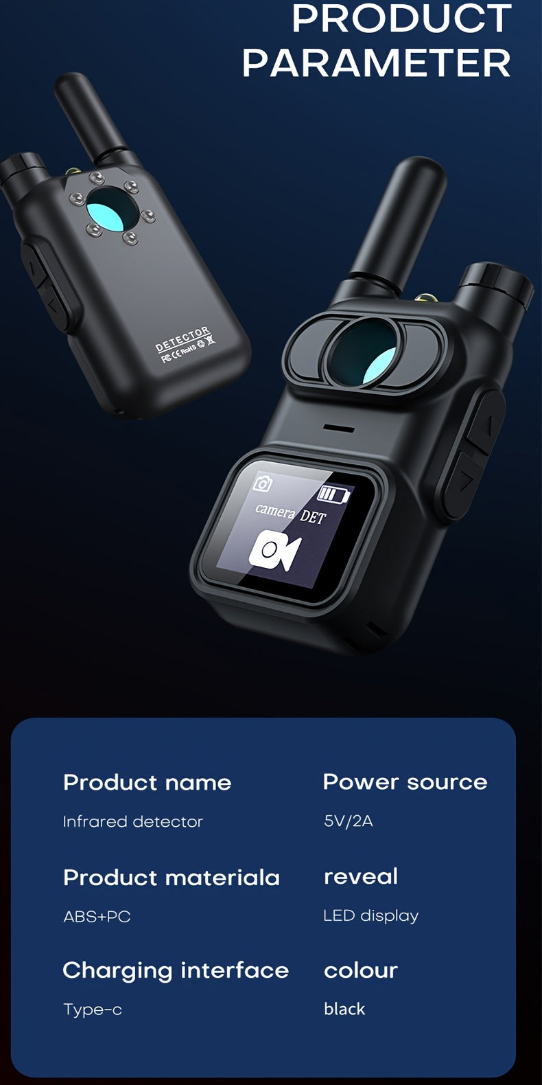 Hidden Camera Detector AK780 with OLED Screen and Listed RF Signal Scanning, Multi-Function Bug Detection Device for Hotel, Home, Office and Car Privacy Checks