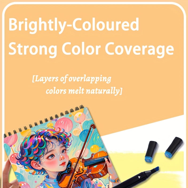 Drawing Marker Set with Dual Tips and Listed A4 Sketchbook, 168, 204 or 262 Color Options for Sketching, Coloring, Illustration and Creative Office Art Projects