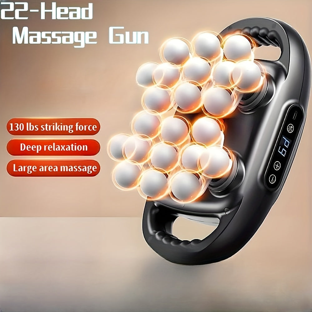 Multi-Node Massage Gun with Nine Intensity Levels and Nine Modes, Cordless Percussion Design in D-16 White, A-12 Gray or C-22 Gray Model Options