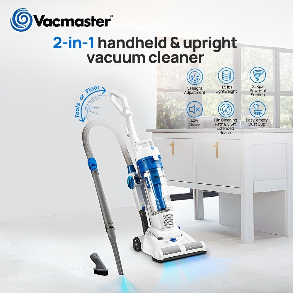 Vacmaster Upright Vacuum Cleaner UC0101 with Bagless Design, Listed 20-Foot Cord and 13-Inch Cleaning Path for Compatible Carpet, Hard Floor and Pet Hair Cleanup