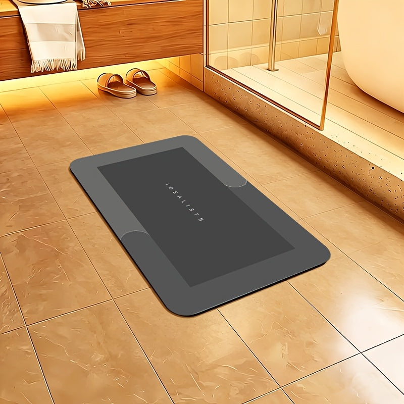 Quick-Dry Bath Mat, Soft Diatomite-Design Absorbent Bathroom Floor Accessory in Black, Blue or Pink with Three Sizes for Shower-Side, Tub-Side and Doorway Placement
