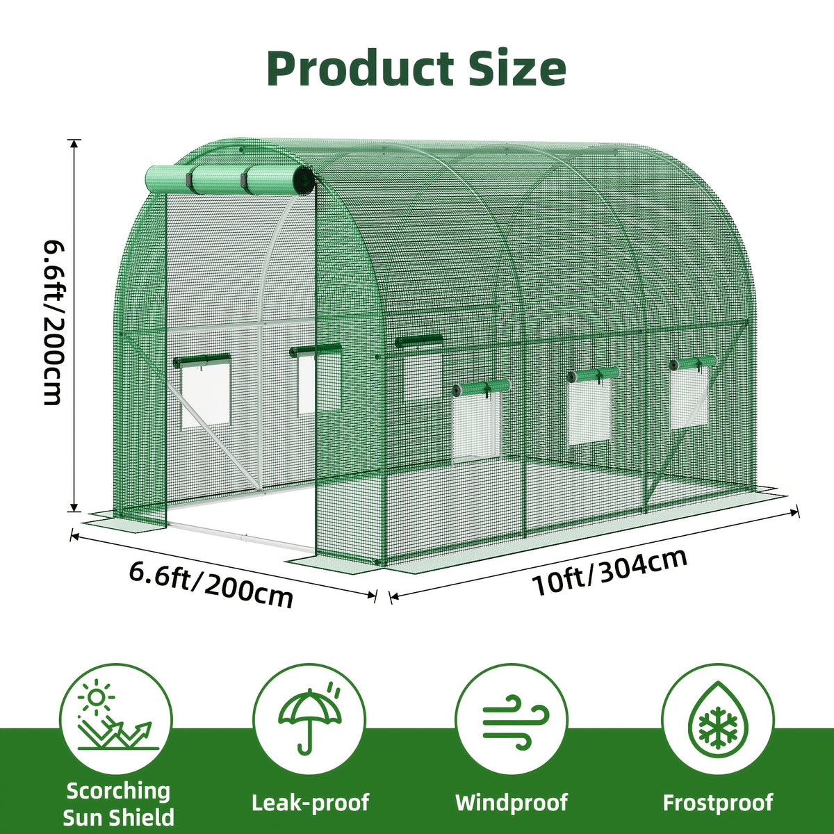 Garden Greenhouse with PE Cover and Listed Iron Frame, Three-Layer, Four-Layer or Large Walk-In Options in Green or White for Seedling and Plant Organization