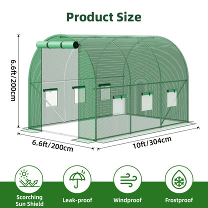 Garden Greenhouse with PE Cover and Listed Iron Frame, Three-Layer, Four-Layer or Large Walk-In Options in Green or White for Seedling and Plant Organization