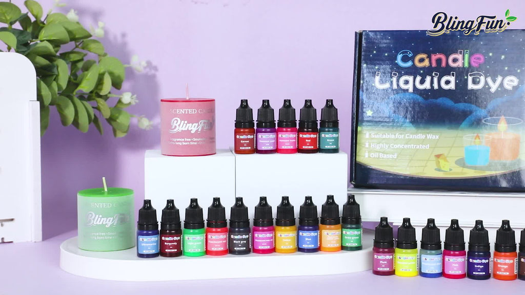 Oil Based Candle Dye Selection with Twenty-Four Listed Colors and Mixed Color Option, Craft Colorants with Soap Coloring Reference for Compatible Adult DIY Projects