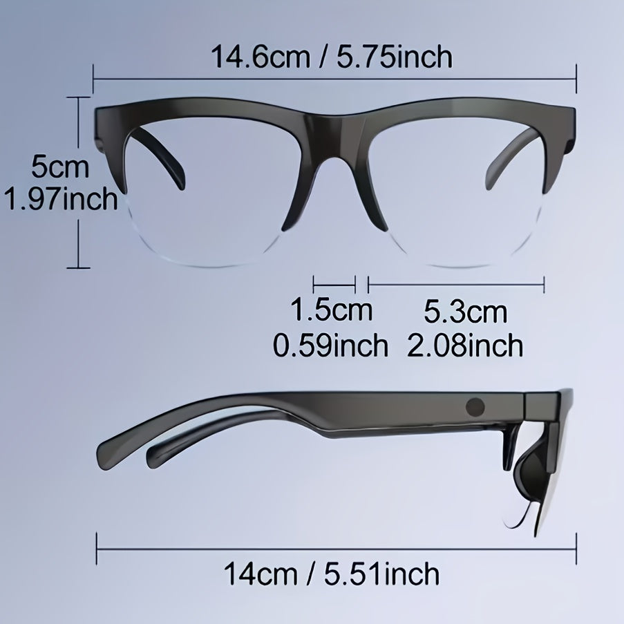 Hands-Free Translation Glasses with Listed AI Real-Time Language Translation, Audio System and Built-In Microphone for Travel Conversations and Office Use
