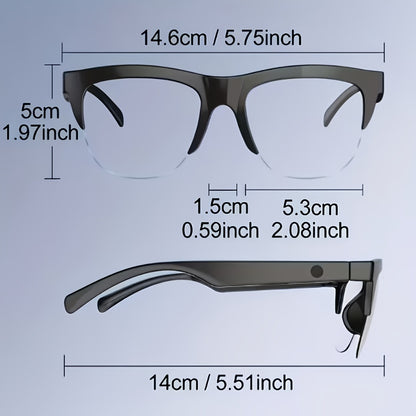 Hands-Free Translation Glasses with Listed AI Real-Time Language Translation, Audio System and Built-In Microphone for Travel Conversations and Office Use
