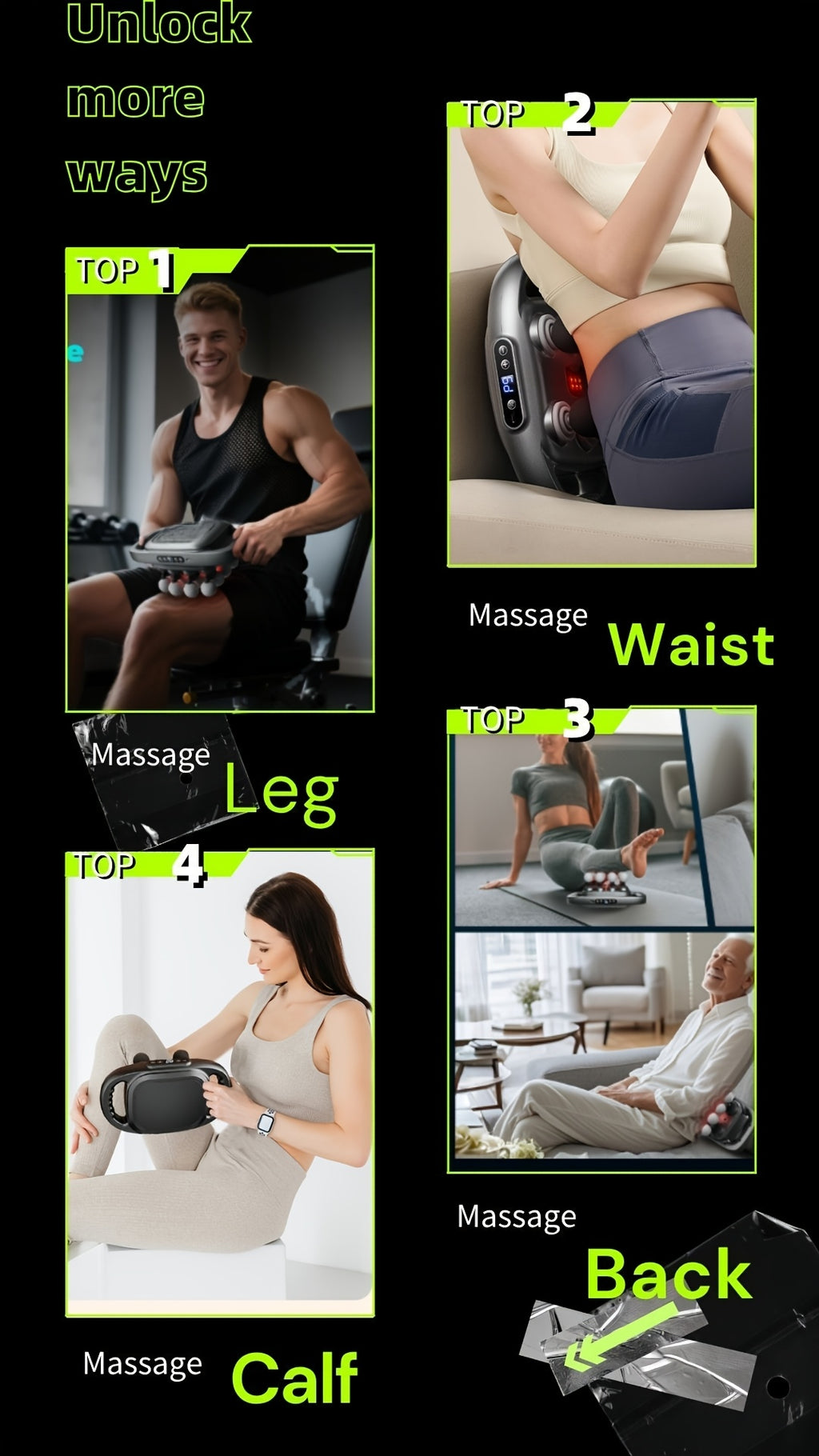 Multi-Node Massage Gun with Nine Intensity Levels and Nine Modes, Cordless Percussion Design in D-16 White, A-12 Gray or C-22 Gray Model Options