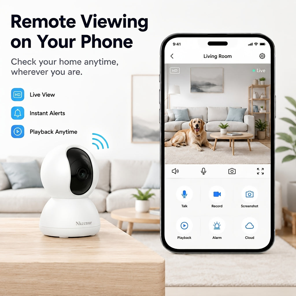 Home Surveillance Camera Set, 4-Pack 1080P WiFi Security Cameras with PTZ Control, PIR Motion Detection, Color Night Vision, Two-Way Audio and App Remote Viewing