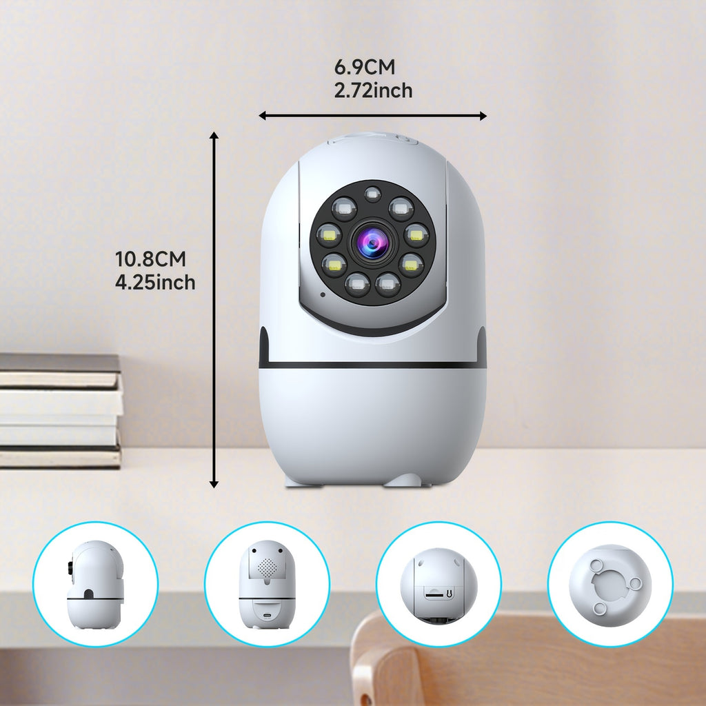 Indoor Pan Tilt Security Cameras, 4-Pack with 355° Pan, Night Vision, Motion Detection, Two-Way Talk, Dual-Band WiFi and Cloud or SD Storage