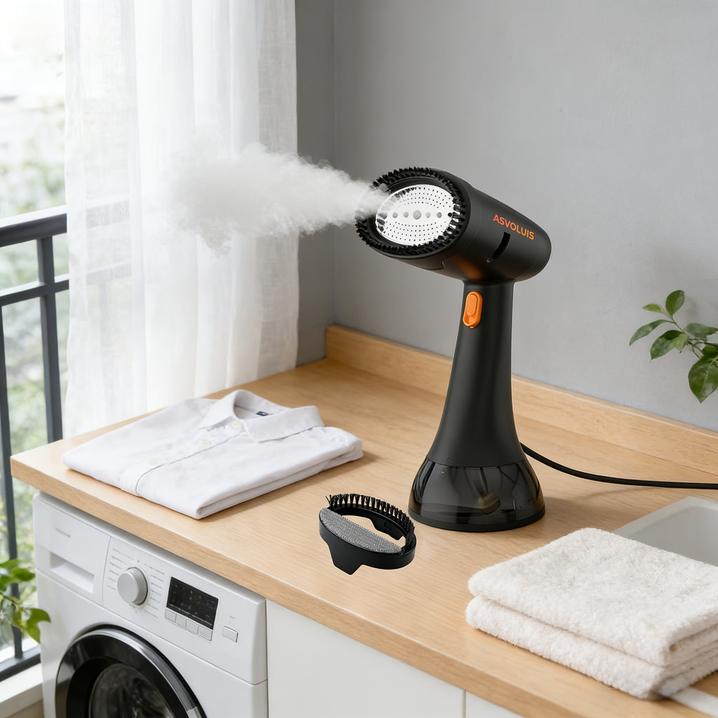 ASVOLUIS Handheld Garment Steamer for Clothing Care, Portable Steam Appliance in Seven Style Options with Select Brush and Gift Box Packages
