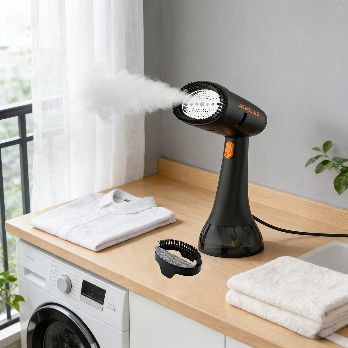 ASVOLUIS Handheld Garment Steamer for Clothing Care, Portable Steam Appliance in Seven Style Options with Select Brush and Gift Box Packages