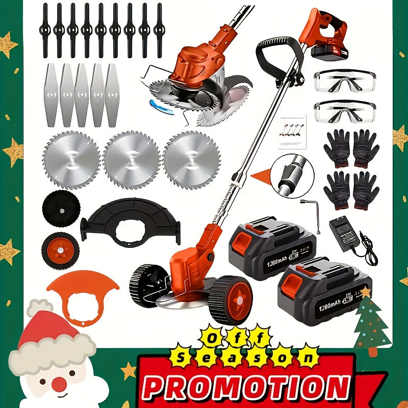 Cordless Garden Weeder with Listed Three Blade Types and Lithium Battery Power, Multiple Color and Upgraded, Enhanced or Courtyard Packages for Adult Yard Care