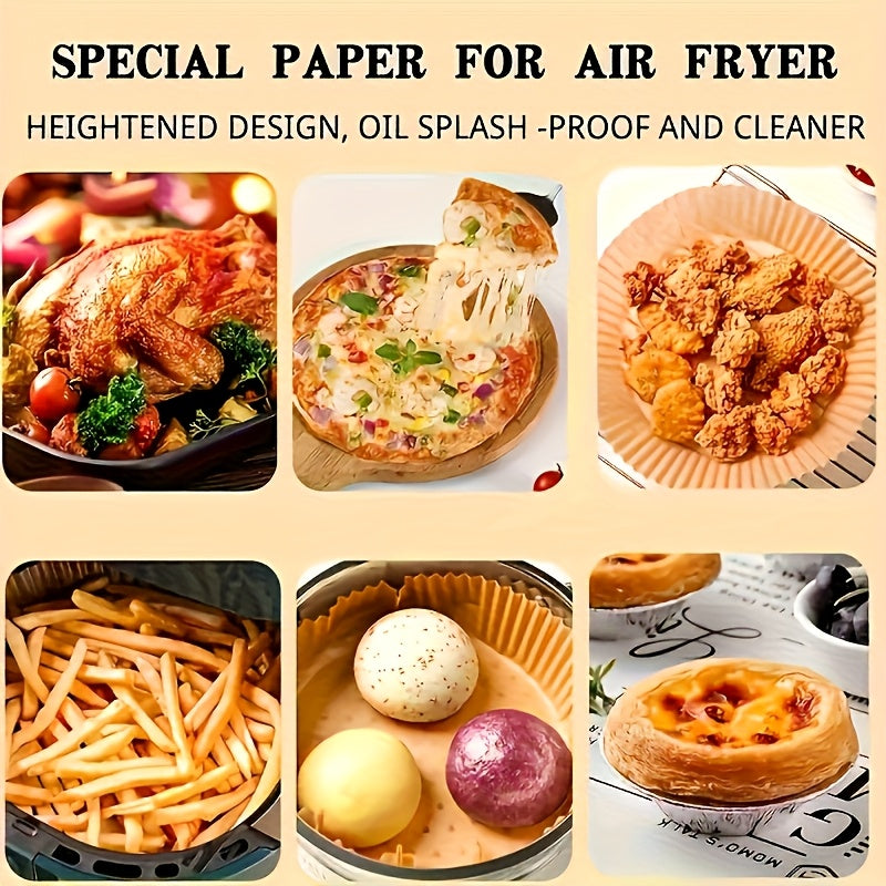 Disposable Air Fryer Paper Liners, 8-Inch Square Bleach-Free Nonstick Baking Liners in 125 or 250 Count Options for Compatible 5–8QT Baskets