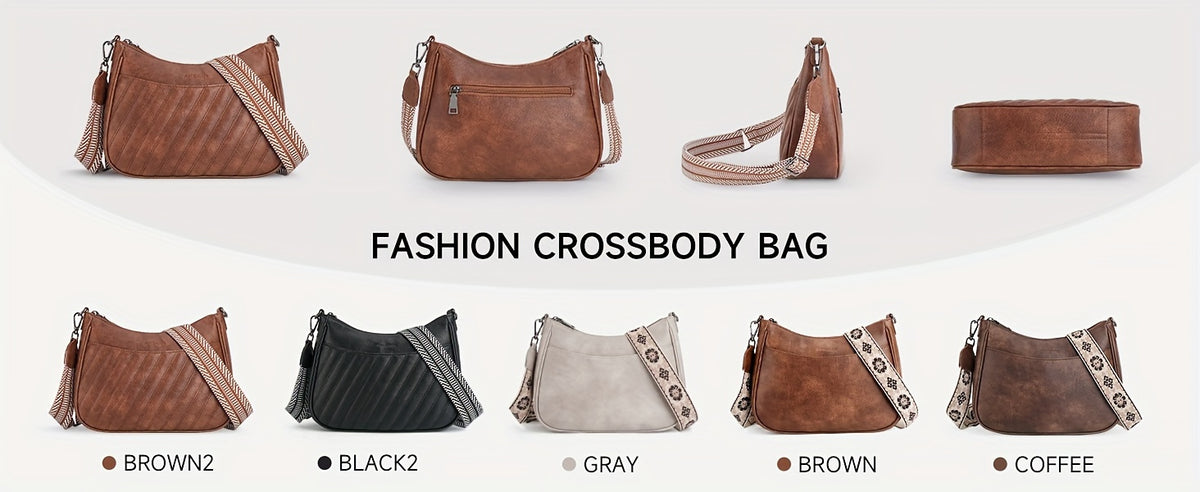 PU Crossbody Purse for Women, Adjustable Strap Shoulder Bag in Seven Colors for Everyday Outfits, Casual Errands and Personal Style