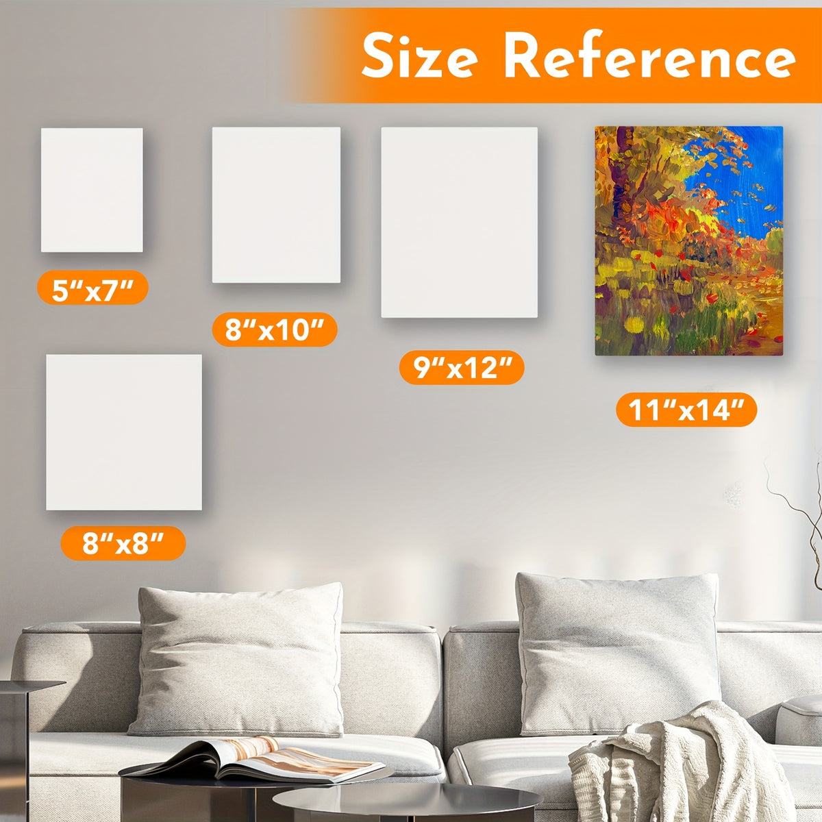 Canvas Boards with White Acrylic Gesso-Primed Cotton Surface, 12 or 24 Piece Flat Painting Panel Options for Artist Practice, Color Studies and Craft Projects