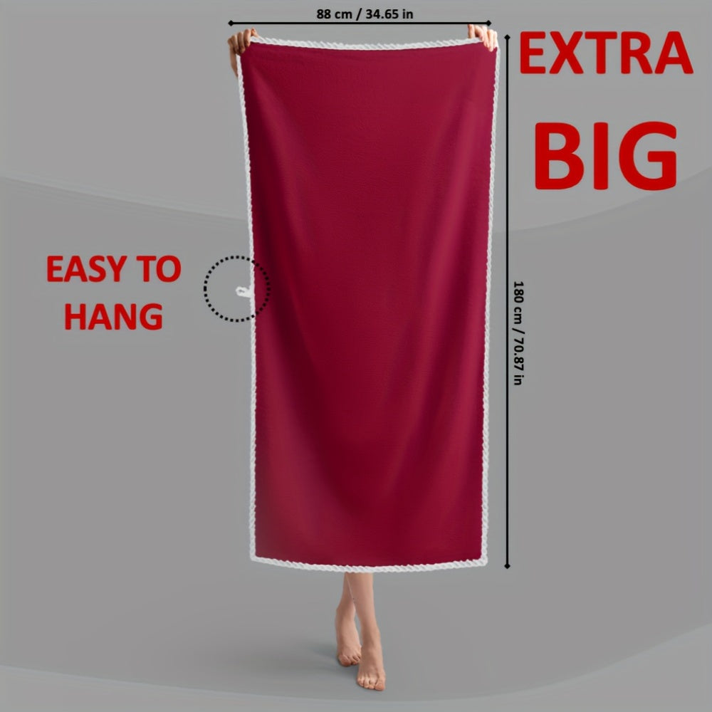 Solid Color Bath Towel, Single Bathroom Linen with Listed Extra-Large Size and Soft Absorbent Feel, Nine Coded Options for Men's and Women's Daily Shower Routines