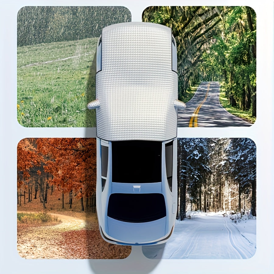 Front Windshield Snow Shield with Thickened Cloth Reference, One-Piece Car Window Cover for Parked Vehicle Frost, Snow and Seasonal Shade Use