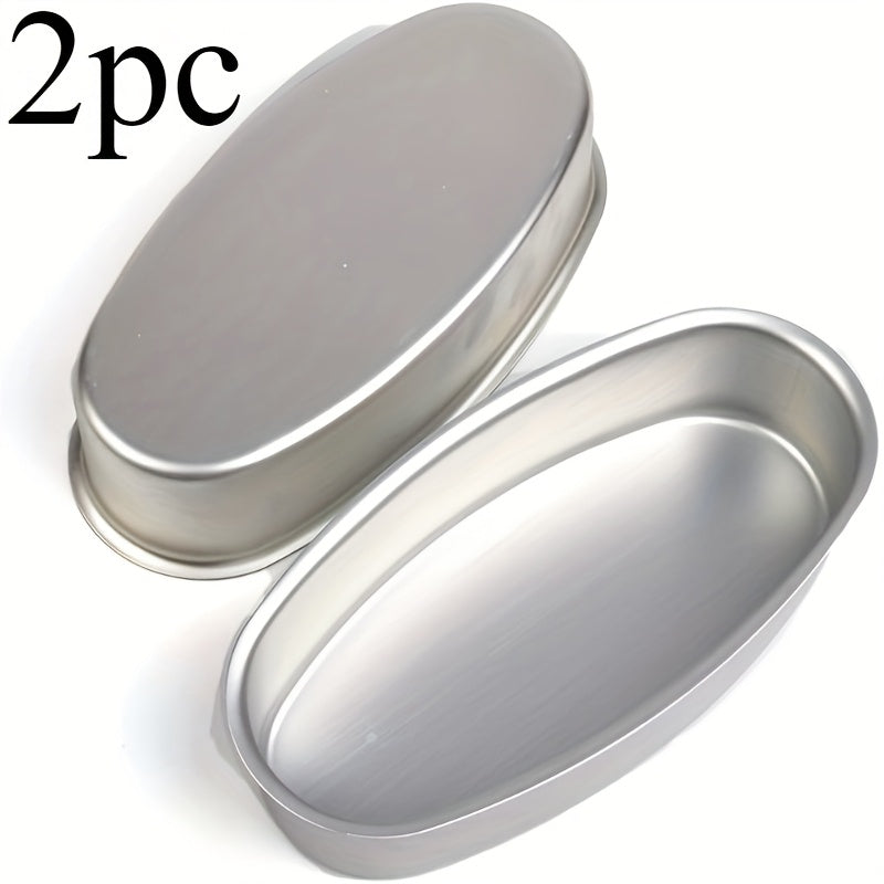 Oval Cheesecake Pan Set with Two Non-Stick Aluminum Molds for Light Cheesecake, Bread and Cake Baking, Versatile Bakeware for Home Kitchens