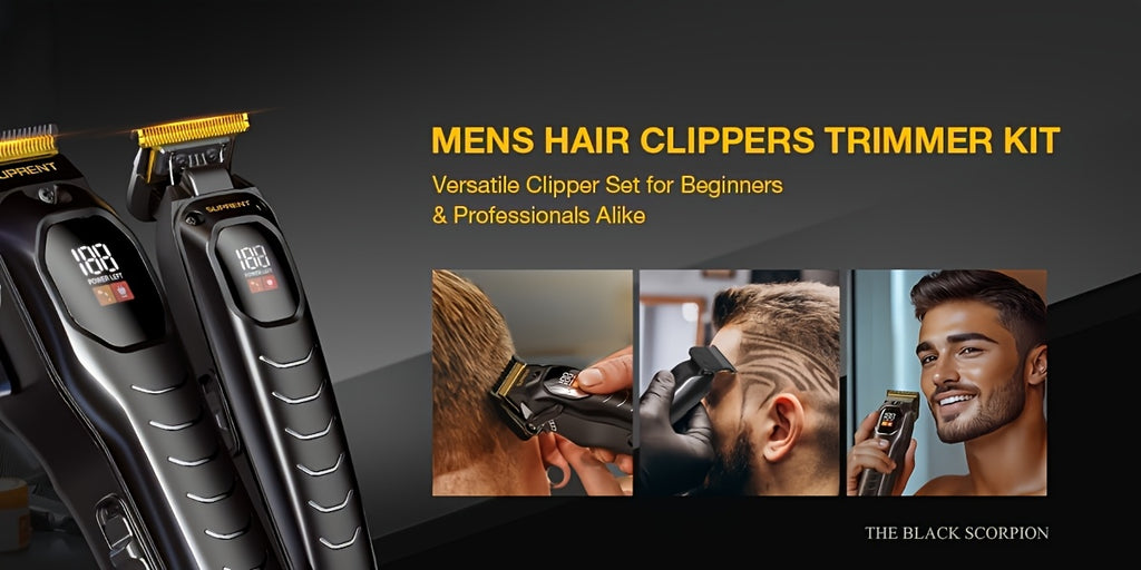 Cordless Grooming Tools by SUPRENT for Men, T-Blade Beard Trimmer or Hair Clippers with Listed LED Display and Rechargeable Power for Home Styling