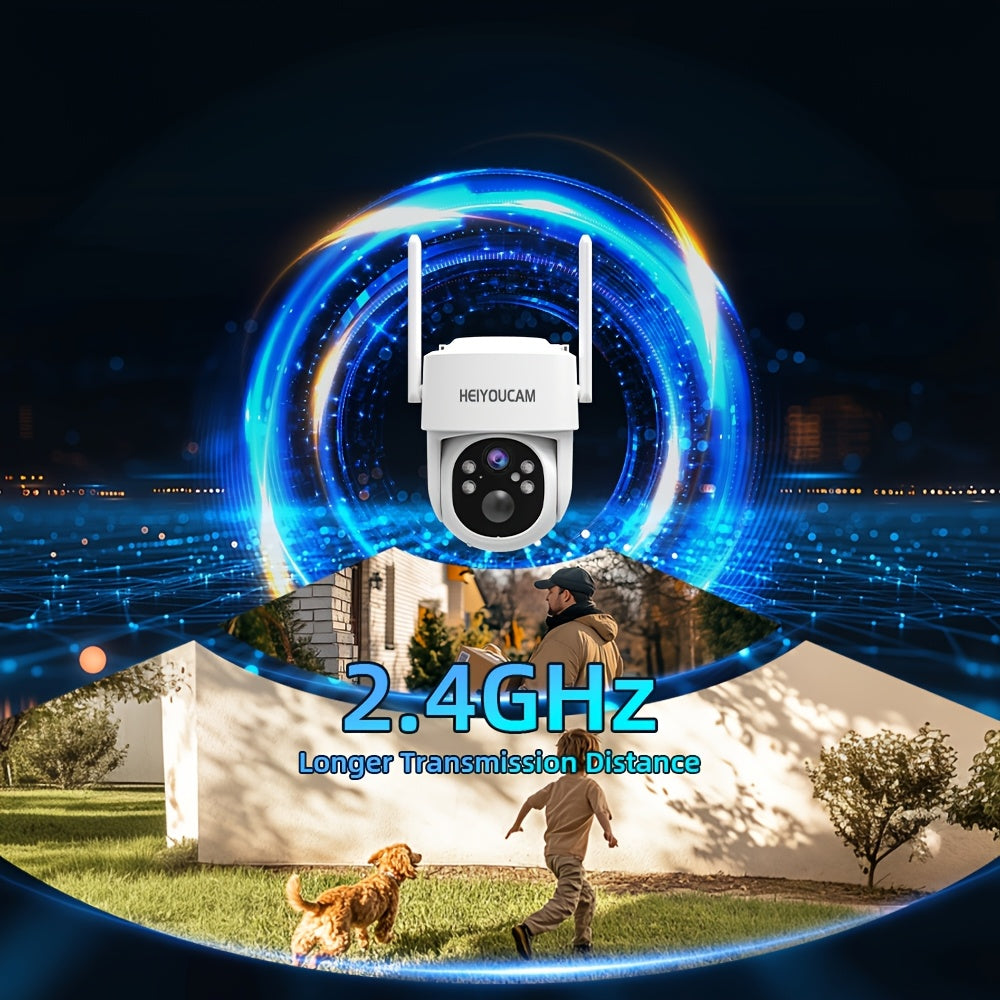 3MP Solar WiFi Security Camera with Human Tracking, Color Night Vision, Two-Way Talk, Siren and Spotlights for Outdoor Monitoring, Standard or 4-Piece Options