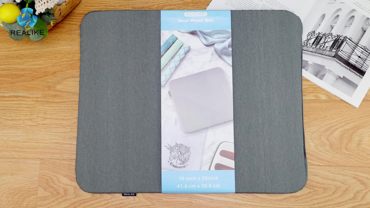 Heat Press Insulation Mat in Gray, Double-Sided Craft Pressing Pad with Four Size Options for Compatible Heat Transfer Projects and DIY Fabric Ironing